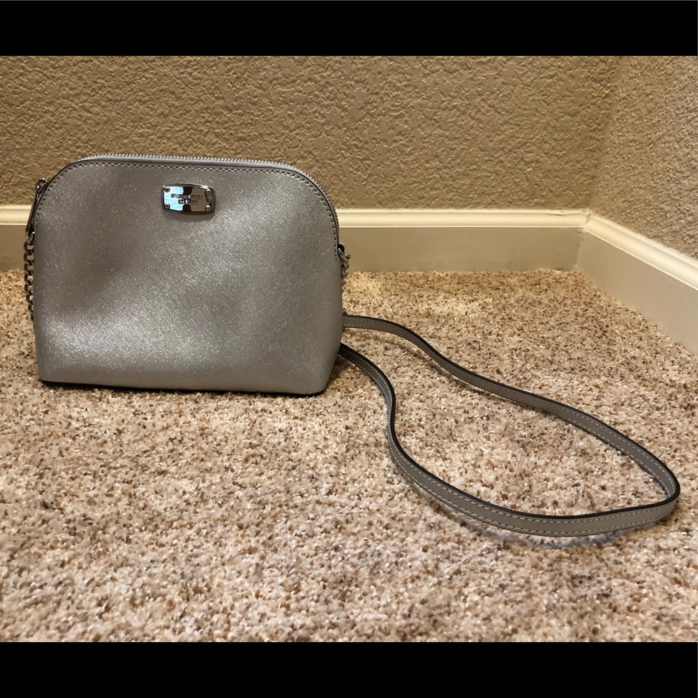 Michael Kors Metallic Silver Cross Body Bag